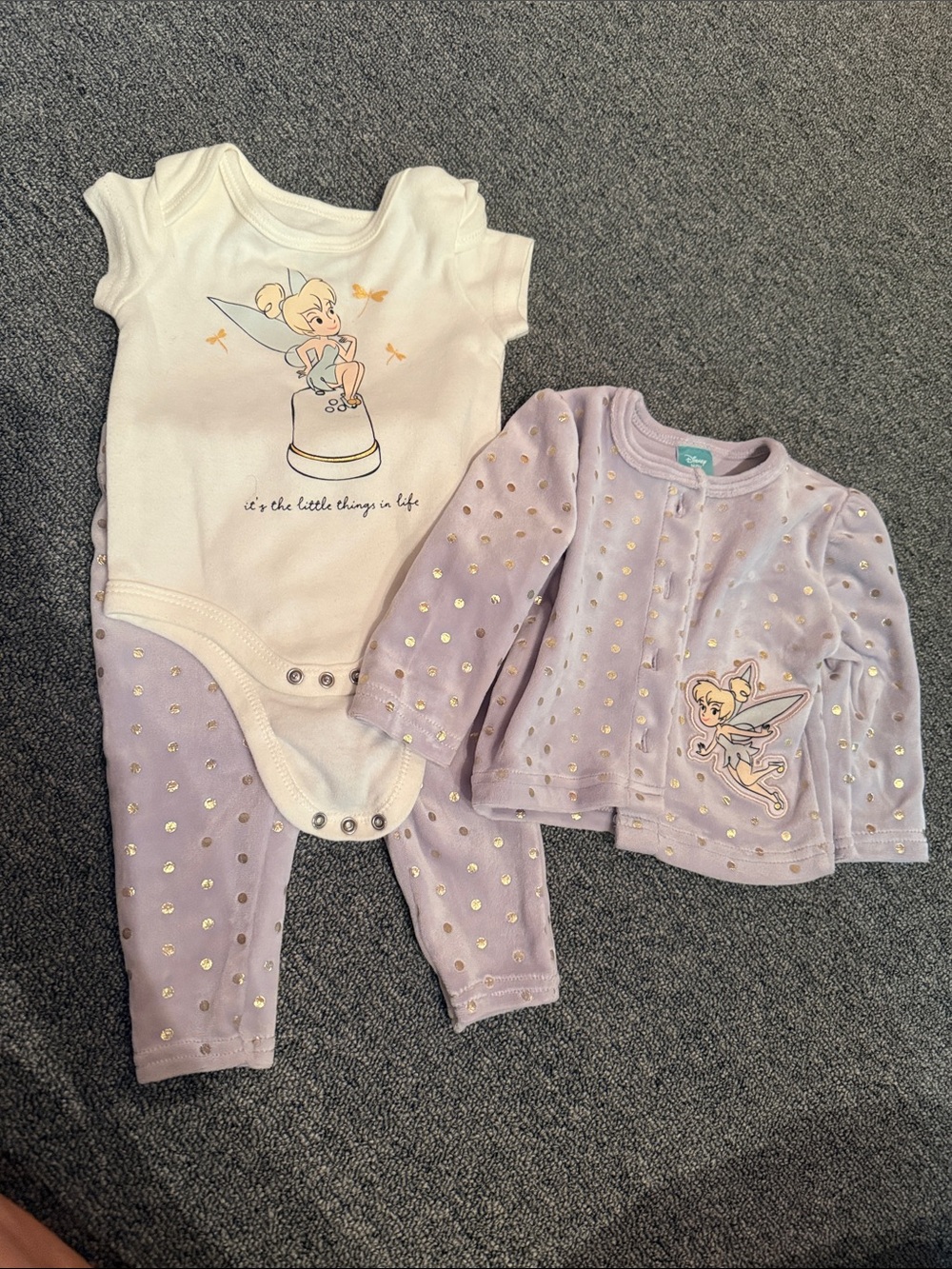 Disney Lavender & White Tinker Bell Baby Outfit